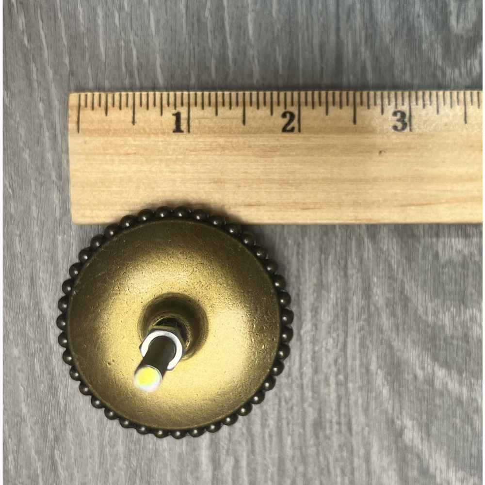 Set of 2 Round Blue White Dome Cabinet Knobs Drawer Pulls Antique Brass Marbled - Picture 6 of 9